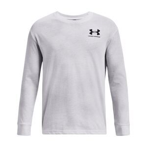 NEW Boys Under Armour White Crew Neck Long Sleeve Tee Shirt - Youth Small